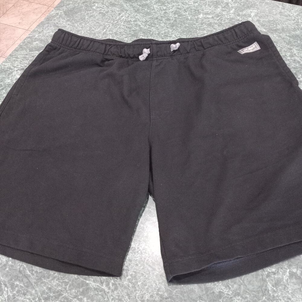 Eddie Bauer Mens Size 2x Black Cotton Blend Shorts Drawstring Elastic Waist EUC